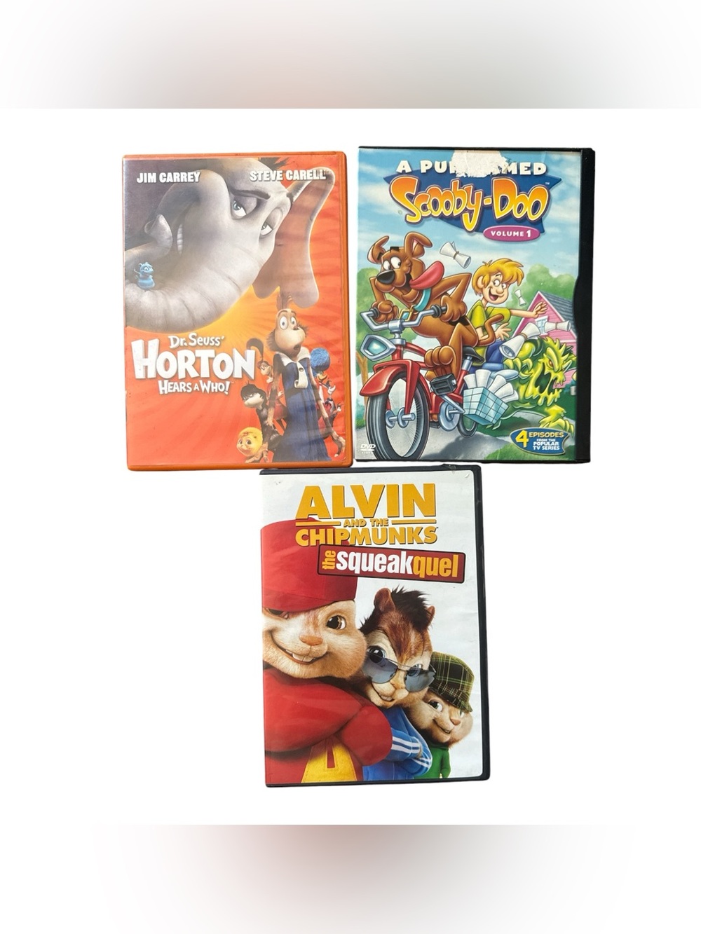 Kids Movie DVD Bundle - Scooby Doo Alvin & the Chipmunks and Horton Hears a Who